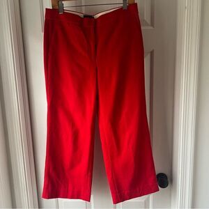 J.Crew Cafe Capri Red Wool Pants Size 8